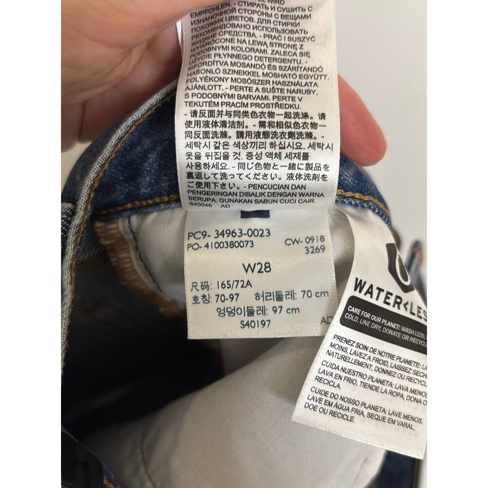 Levi's Skirt Womens 28 Blue Jean Denim Deconstructed Mini Button Fly Raw Hem - Picture 8 of 9